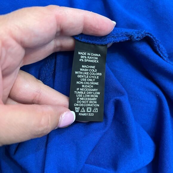 Vince Camuto Blue Studded Top - Picture 7 of 8